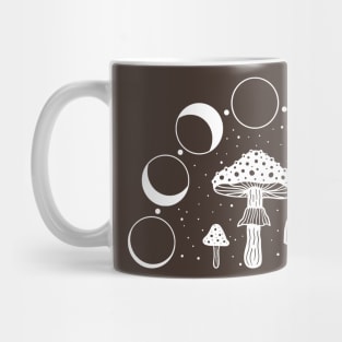 Cottagecore Mushrooms Dark Academia Moon Phases Mug